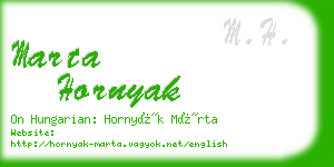 marta hornyak business card